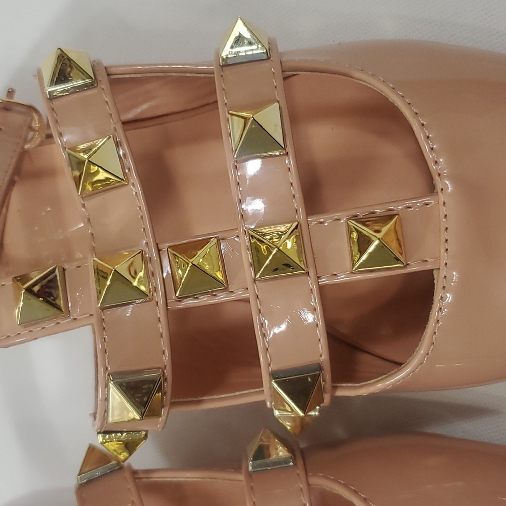 Nicole Miller New York Nude Studded flat mules size 8 - Picture 16 of 16